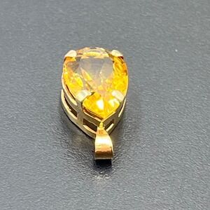 Imperial Gold Vintage 14K Gold 
Mexico Citrine Pear Teardrop‎ Pendant (1.84g)